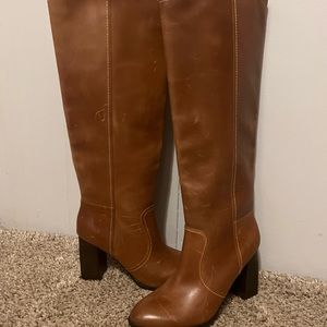 BRAND NEW! Deltan Brown Tall Leather Boots